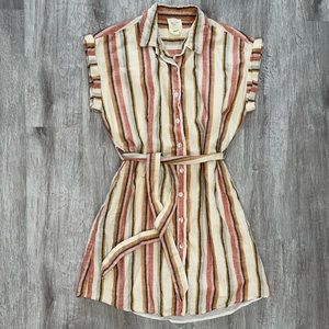 Striped Short Button Up Sundress